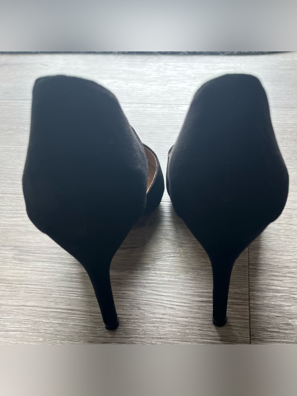 JustFab Latia Black Suede Pointed-Toe Heels - Picture 6 of 7